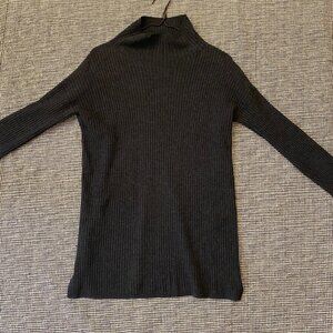 Eileen Fisher Gray Mock Neck Wool Sweater size XXS